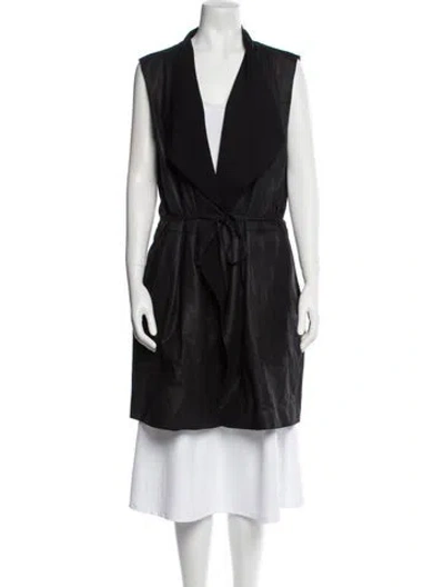 Pre-owned Vince Goat Leather Coat In Black