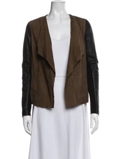 Pre-owned Vince Goat Leather Jacket In Brown