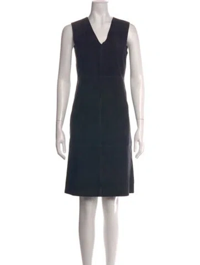 Pre-owned Vince Goat Leather Knee-length Dress In Black