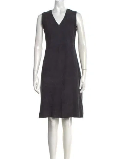 Pre-owned Vince Goat Leather Knee-length Dress In Blue