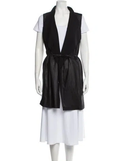 Pre-owned Vince Goat Leather Vest In Black