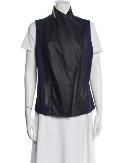 Pre-owned Vince Goat Leather Vest In Blue