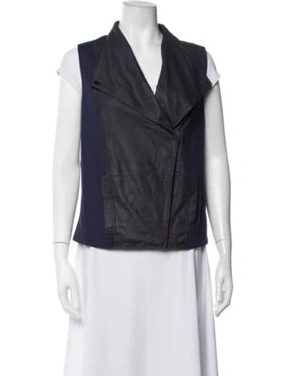 Pre-owned Vince Goat Leather Vest In Grey