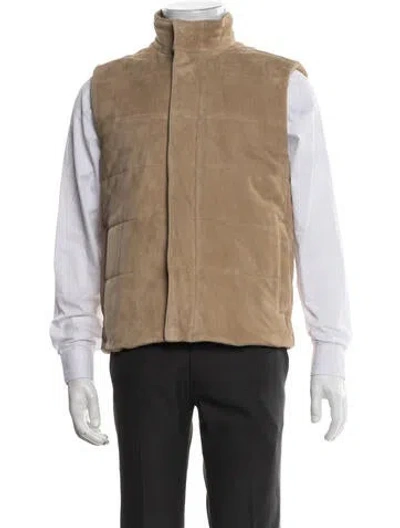 Pre-owned Vince Goat Leather Vest In Neutrals