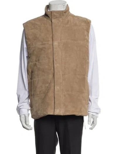 Pre-owned Vince Goat Leather Vest In Neutrals