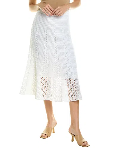 Vince Godet Crochet Skirt In White