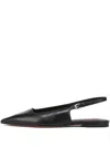 Vince Gracy Pointed Slingback Flat Pumps In Black