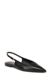 Vince Gracy Pointed Toe Slingback Flat In Black