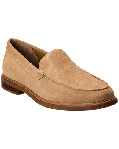 Vince Grant Suede Loafer In Beige