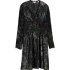 Vince Grape Vine Long Sleeve Jacquard Dress In Black
