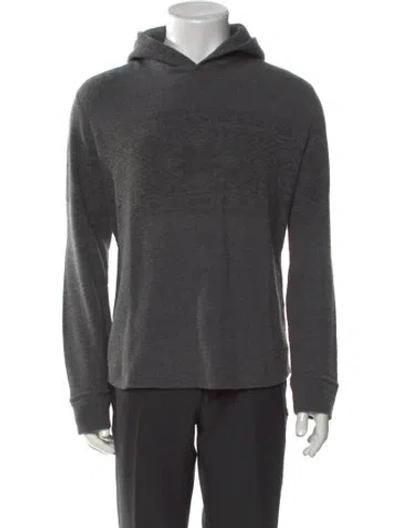 Pre-owned Vince Graphic Print Crew Neck Hoodie In Gray