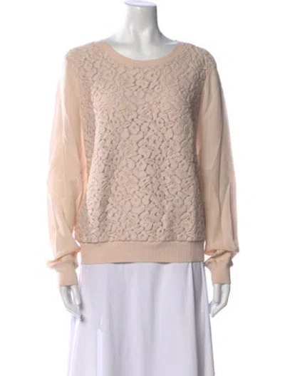 Pre-owned Vince Graphic Print Crew Neck Sweater In Pink