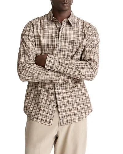 Vince Great Falls Plaid Classic Fit Button Down Shirt In Brown