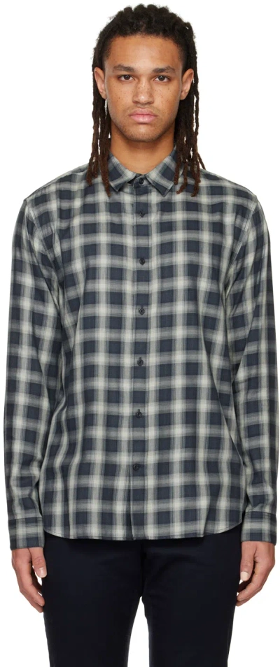 Vince Green Glen Oak Shirt In Deep Seaweed-365des