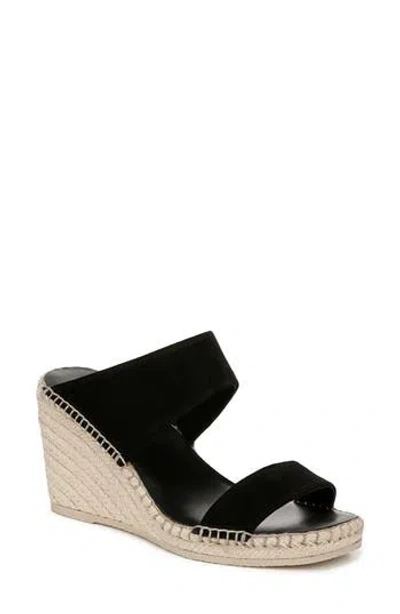 Vince Greta Espadrille Platform Wedge Slide Sandal In Black