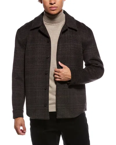 Vince Half Raglan Splitable Shirt Jacket In Black