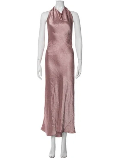 Pre-owned Vince Halterneck Long Dress In Neutrals