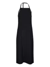 Vince Halter Neck Apron Midi Dress In Black