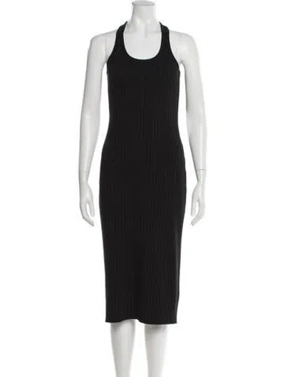 Pre-owned Vince Halterneck Midi Length Dress In Black
