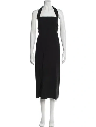 Pre-owned Vince Halterneck Midi Length Dress In Black