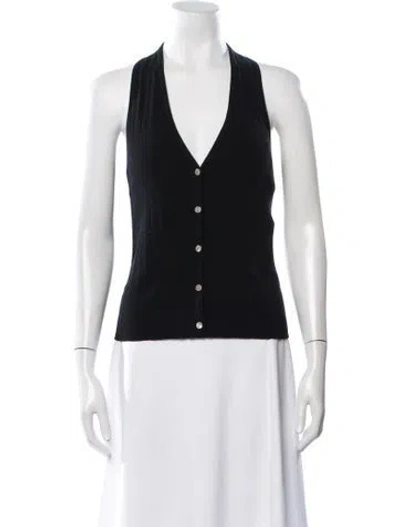 Pre-owned Vince Halterneck Sweater In Black
