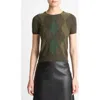 Vince Hand Cut Argyle Wool & Cashmere Blend Short Sleeve Sweater In Multi