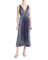 Vince Pleated Hand-smocked Midi Dress In Mauve This