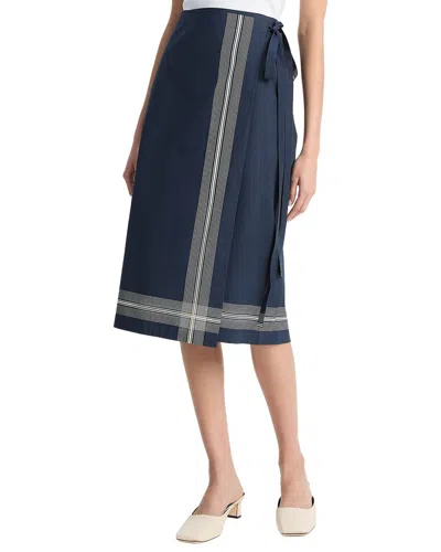 Vince Handkerchief Wrap Straight Skirt In Blue