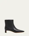 Vince 40mm Harlan Square-toe Leather Ankle Boots In Black