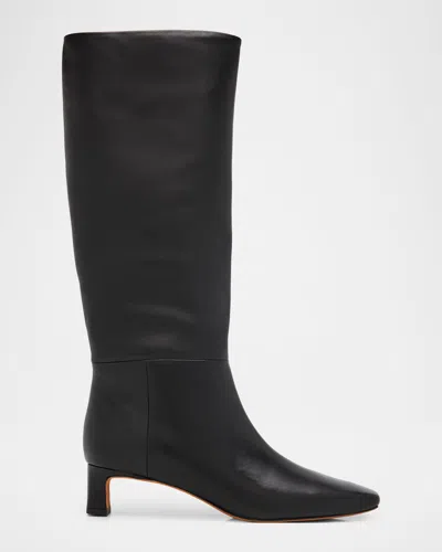 Vince Harlan Leather Knee-high Boots In Black