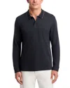 Vince Heathered Double Face Long Sleeve Polo Shirt In Gray