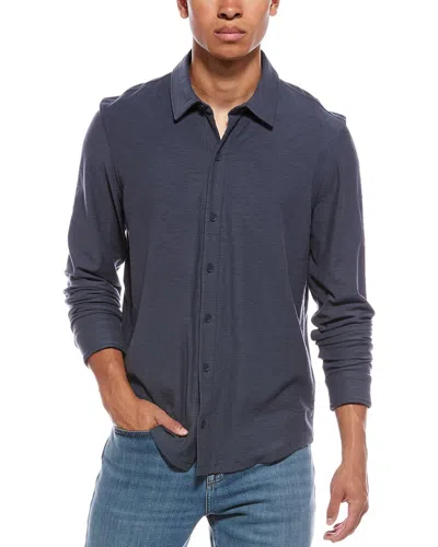 Vince Heavy Slub Button-down Shirt In Blue