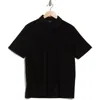 Vince Heavy Slub Short Sleeve Button-up Shirt In Black