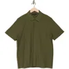 Vince Heavy Slub Short Sleeve Button-up Shirt In Olive Green