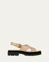 Vince Helena Leather Crisscross Slingback Sandals In Dune Beige Leather