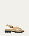 Vince Helena Raffia Lug-sole Sandals In Toasted Wheat