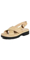 Vince Helena Raffia Lug-sole Sandals In Toasted Wheat