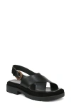 Vince Helena Leather Crisscross Slingback Sandals In Black Smooth