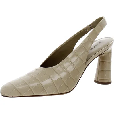Vince Hellen Womens Leather Animal Print Slingback Heels In Multi