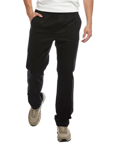 Vince Hemp Linen-blend Drawstring Pant In Black