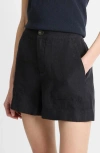 Vince Mid-rise Hemp Shorts In Dark Night Lake