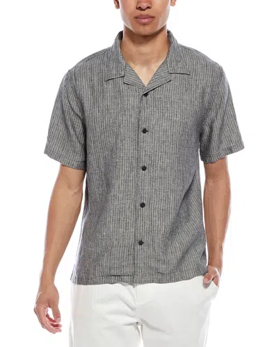 Vince Hemp Stripe Shirt In Blue