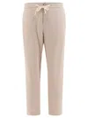 Vince Tailored Trousers With Back Pockets And Button Detail In Neutral