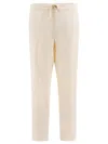 Vince Tailored Trousers With Back Pockets And Button Detail In Neutral