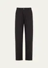 Vince Hemp Wide-leg Utility Pants In Black