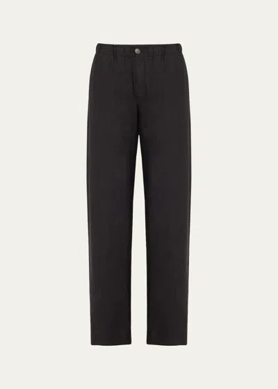 Vince Hemp Wide-leg Utility Pants In Black