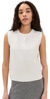 Vince Henley Crew Neck Shell Off White