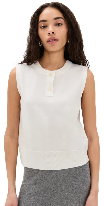 Vince Henley Crew Neck Shell Off White