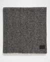 Vince Herringbone Boucle Scarf In 001blk