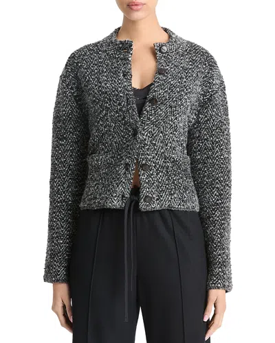 VINCE HERRINGBONE CARDIGAN